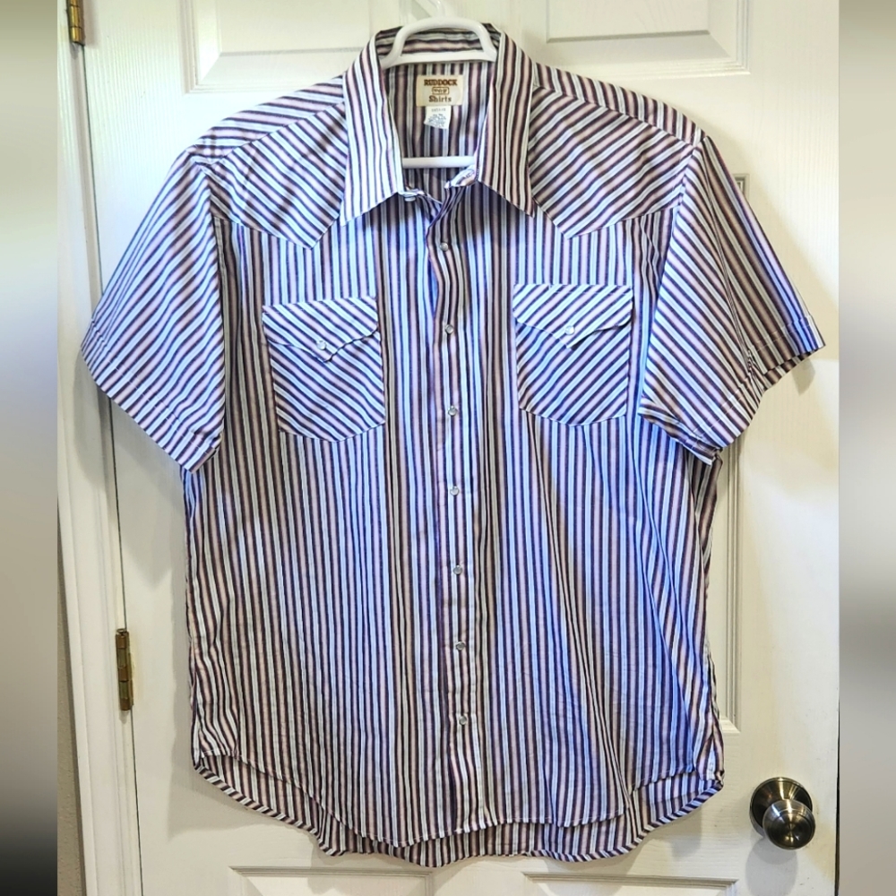 Ruddock men's western snap shirt men's size 18 1/2 big man classic fit